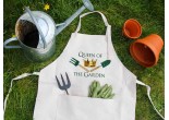 linen style queen of the garden  apron for gardening 